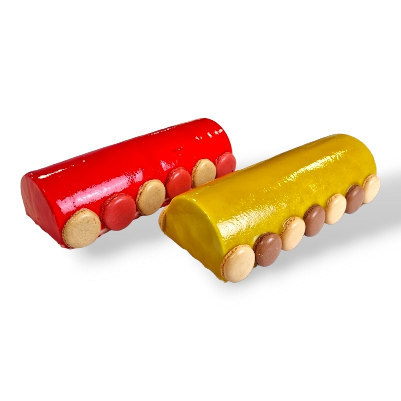 CHOCOLADE KERSEN + PISTACHE BÛCHE